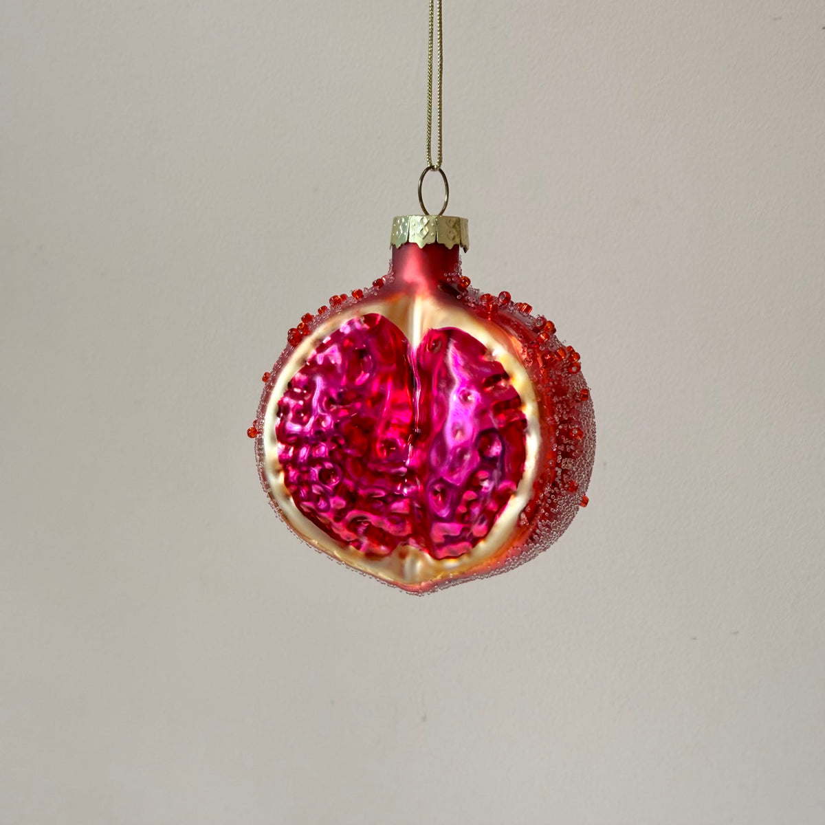 Beaded Glass Pomegranate Ornament