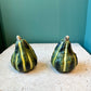 Vintage Ceramic Striped Gourd Figurines- Pair