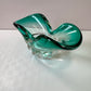 Vintage Aqua Green Chunky Murano Glass Bowl