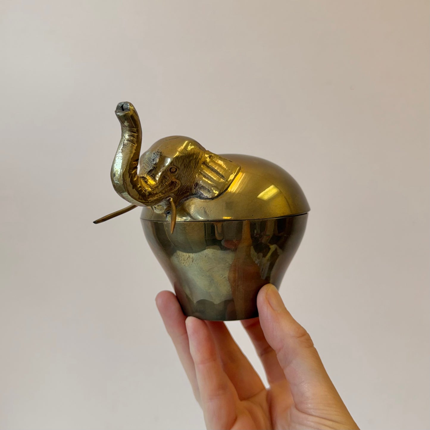 Vintage Brass Elephant Box