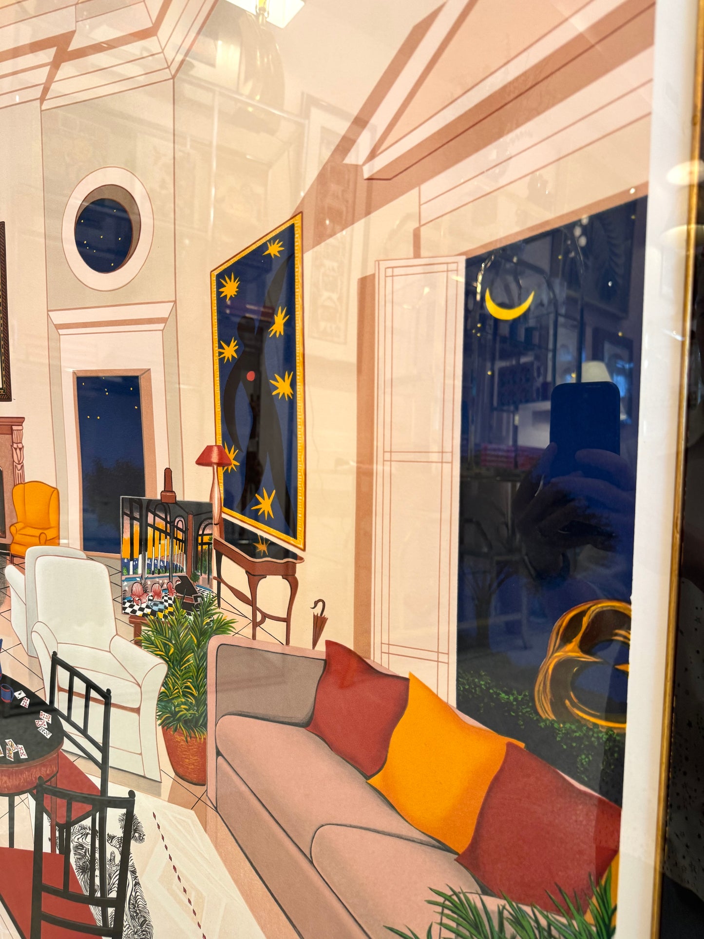 Vintage Limited Edition Signed Lithograph Titled "Le Salon Matisse" by Fanch (Francois Ledan)