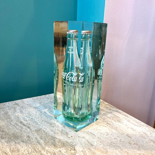 Vintage Lucite Encased Coca Cola Bottle