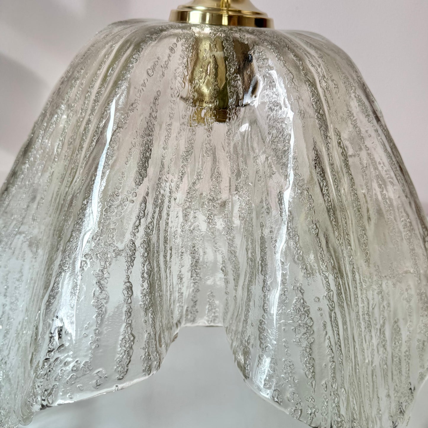 Vintage Mazzega Style Murano Glass Handkerchief Pendant Light Fixture