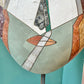 Vintage Tessellated Stone Face Mask Sculpture by Joseph De Castro