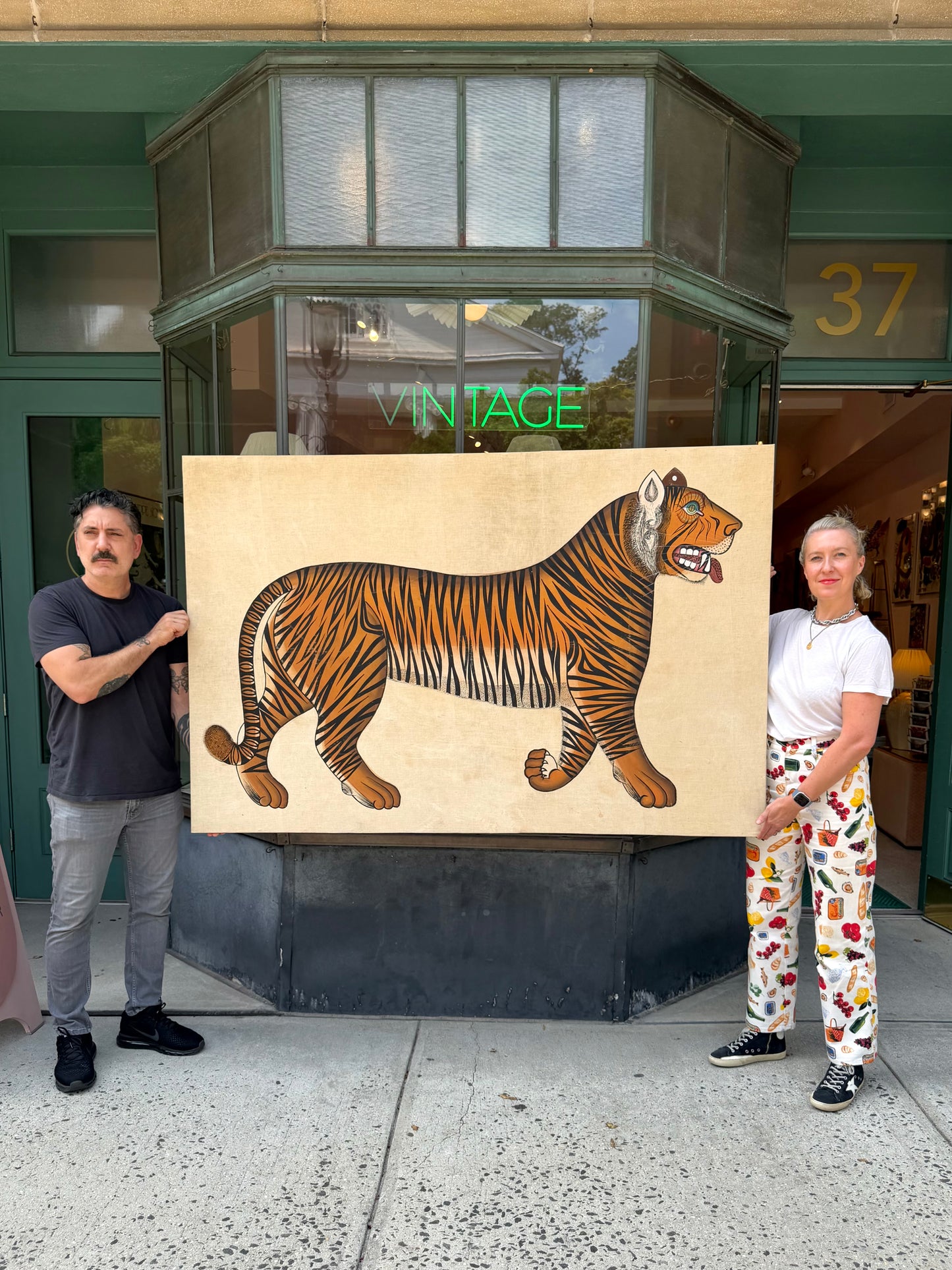 Vintage Large Jaime Parlade Style Bengal Tiger Painting