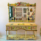 Vintage Hand Crafted Mexican Console and Mirror Set by Diseños Caaesa