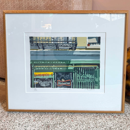 Vintage "Sandwich s" Original Signed and Numbered Screenprint by Ed Bordett