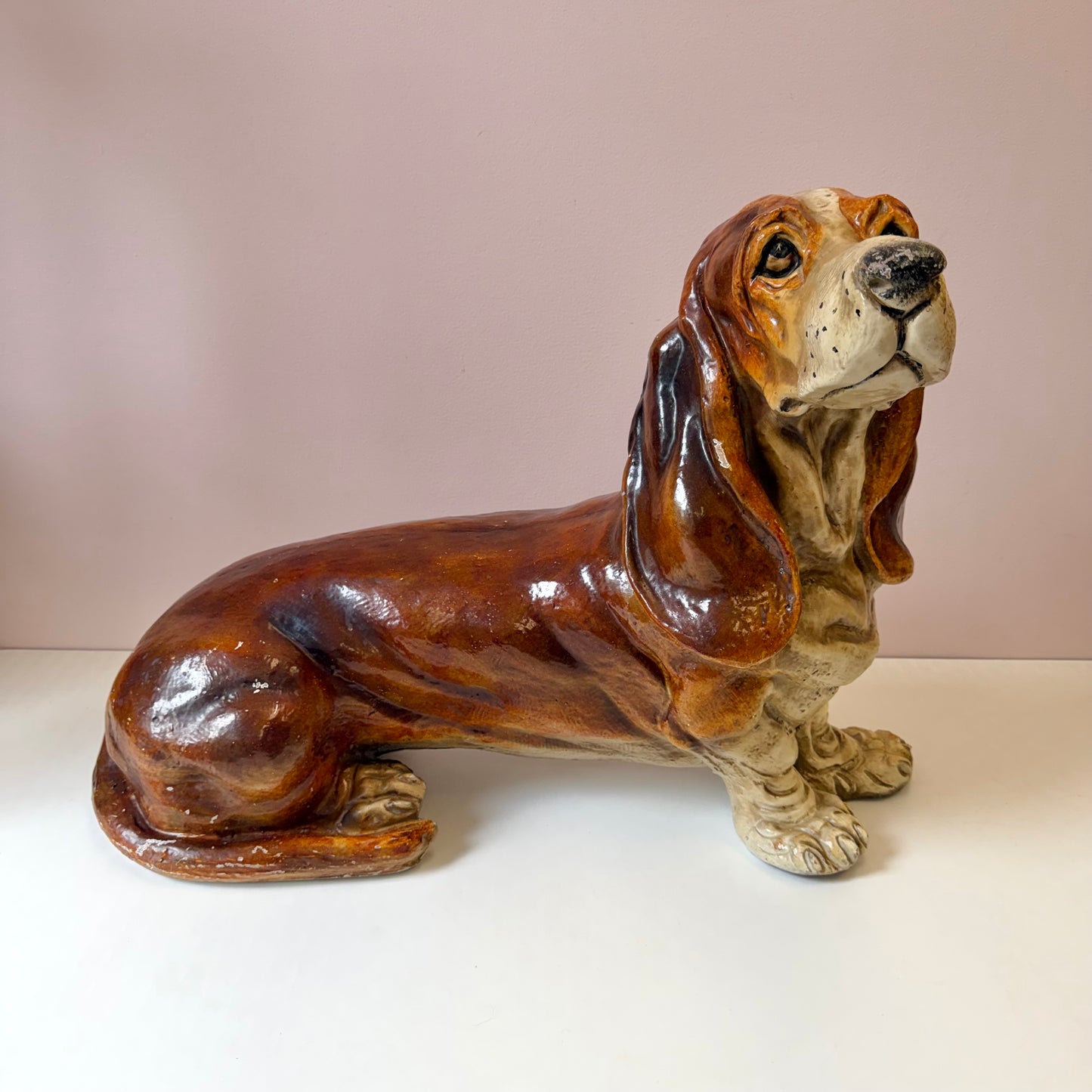 Vintage Mid-Century Extra Large Basset Hound Sculpture