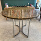 Vintage Abalone Shell Resin and Chrome Circular Dining Table