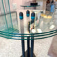 Vintage Postmodern Glass Side Table with Triangular Base by Becker Designs