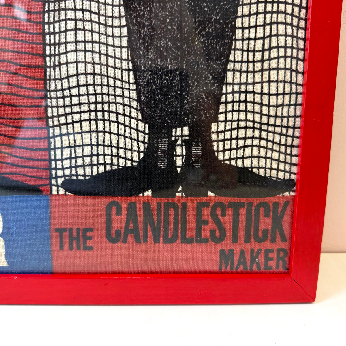 Vintage Framed "The Butcher, The Baker, The Candlestick Maker" Irish Linen Artwork