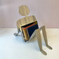 Vintage Postmodern Aluminum Man Magazine Rack by Fred Garbotz