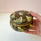 Vintage Hand Painted Lacquer Gold Swirl Floral Trinket Box