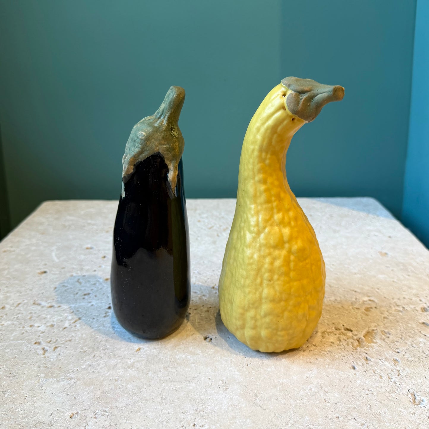 Vintage Patricia Garrett Great Impressions Eggplant and Squash Salt & Pepper Shakers