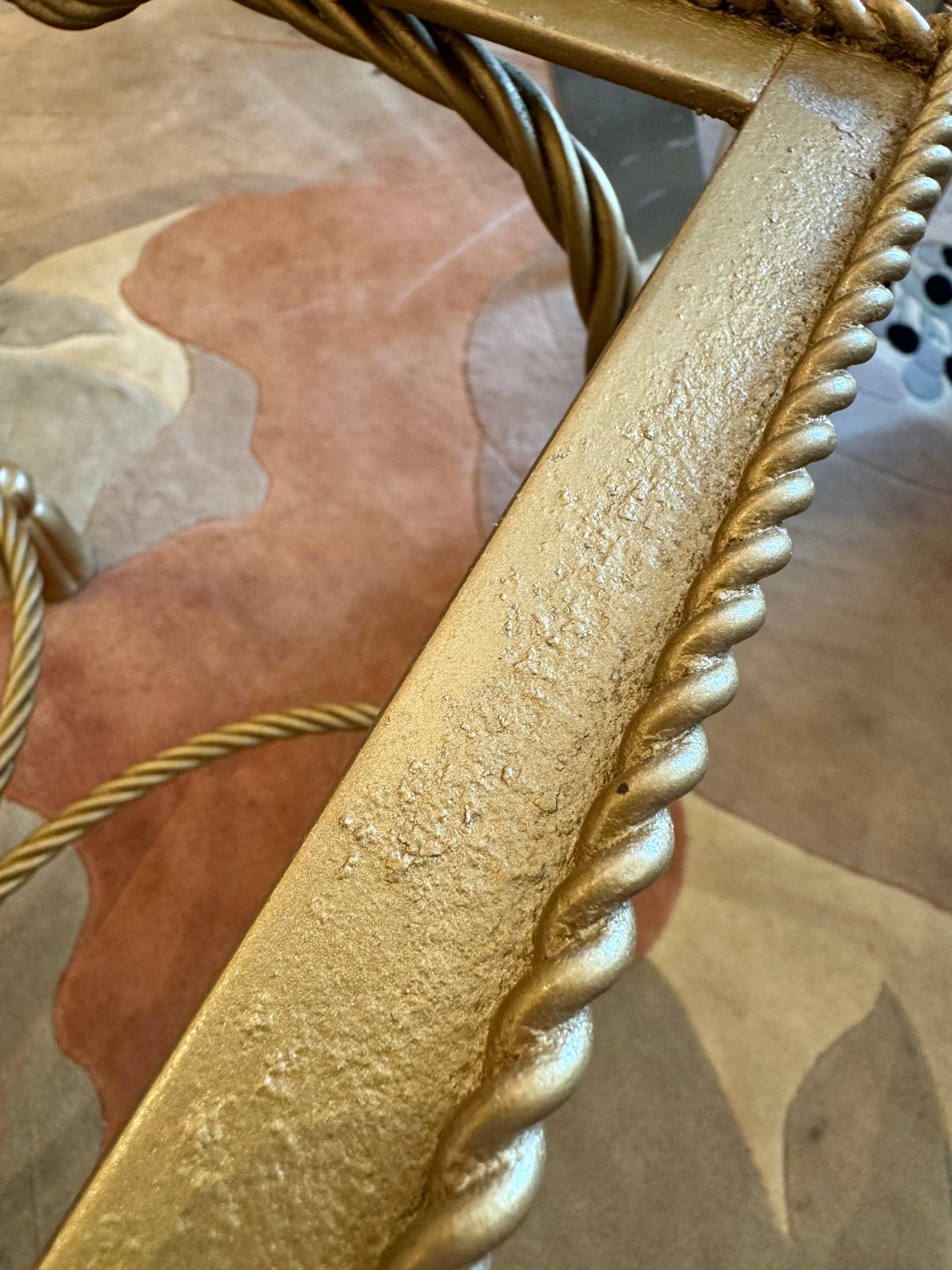 Vintage Gold Hollywood Regency Tassel Footed Side/End Table