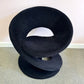 Vintage Spiral Ribbon Chair in Black Suede Attributed to Jaymar