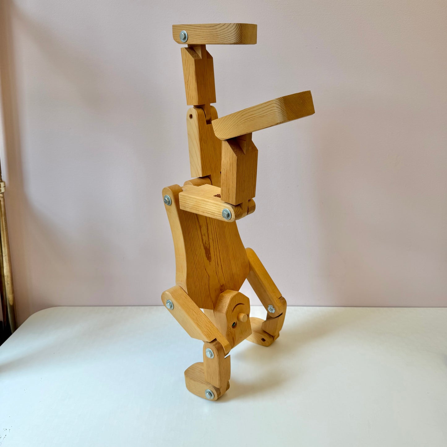 Vintage Articulating Wooden Man Statue