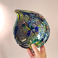 Vintage Black and Silver Leaf Millefiori Murano Glass Bowl