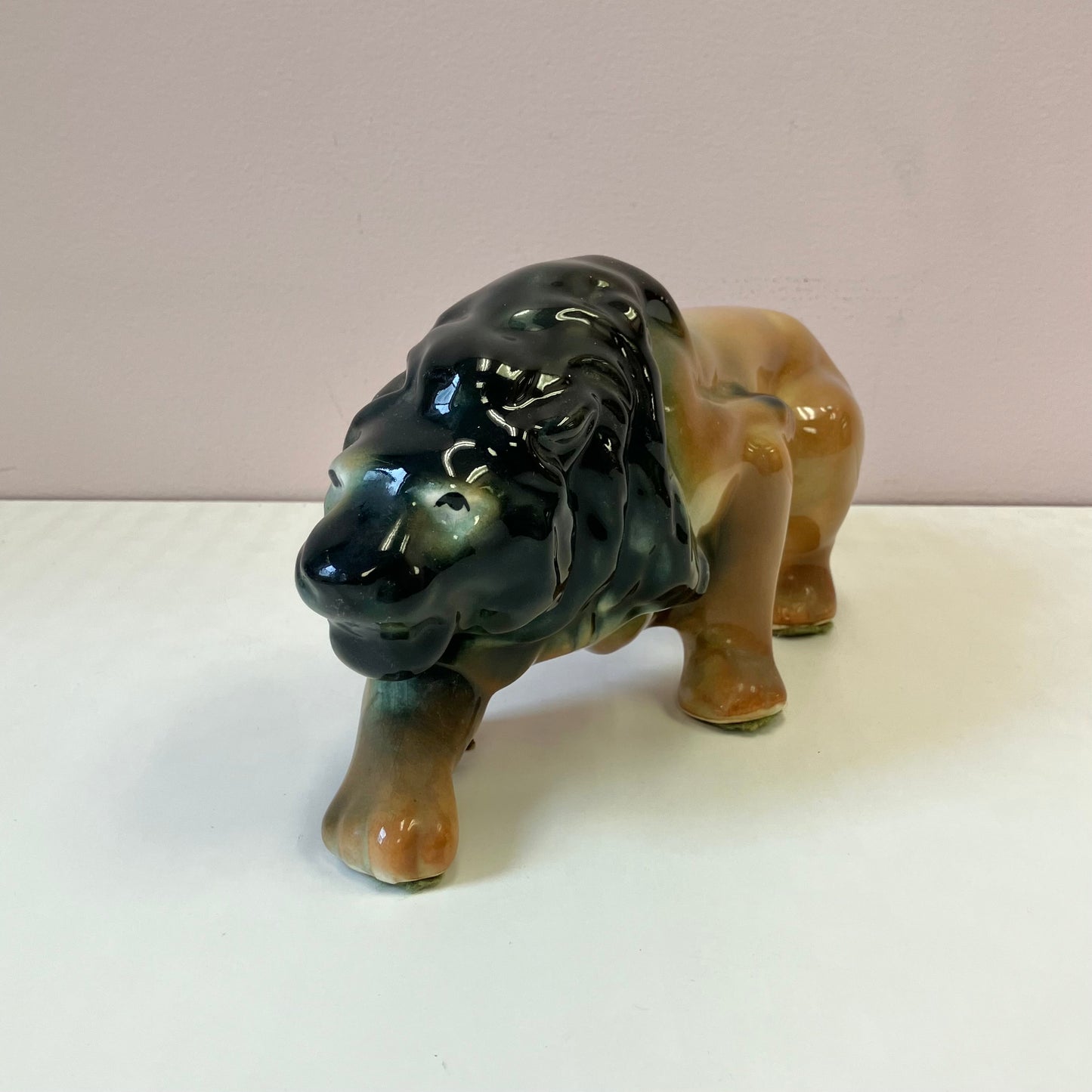 Vintage Mid Century Ceramic Lion Statue