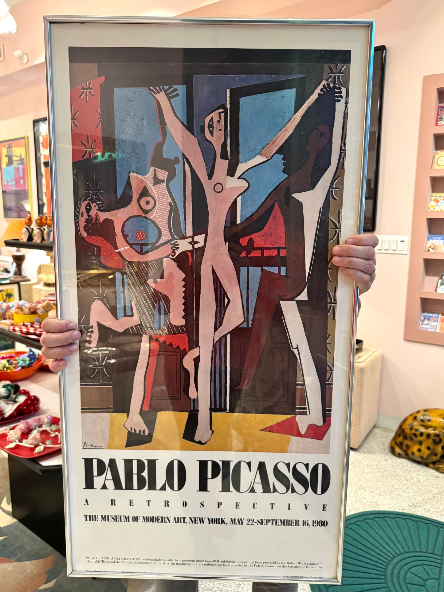 Vintage Framed 1980 "Pablo Picasso: A Retrospective" Exhibition Poster