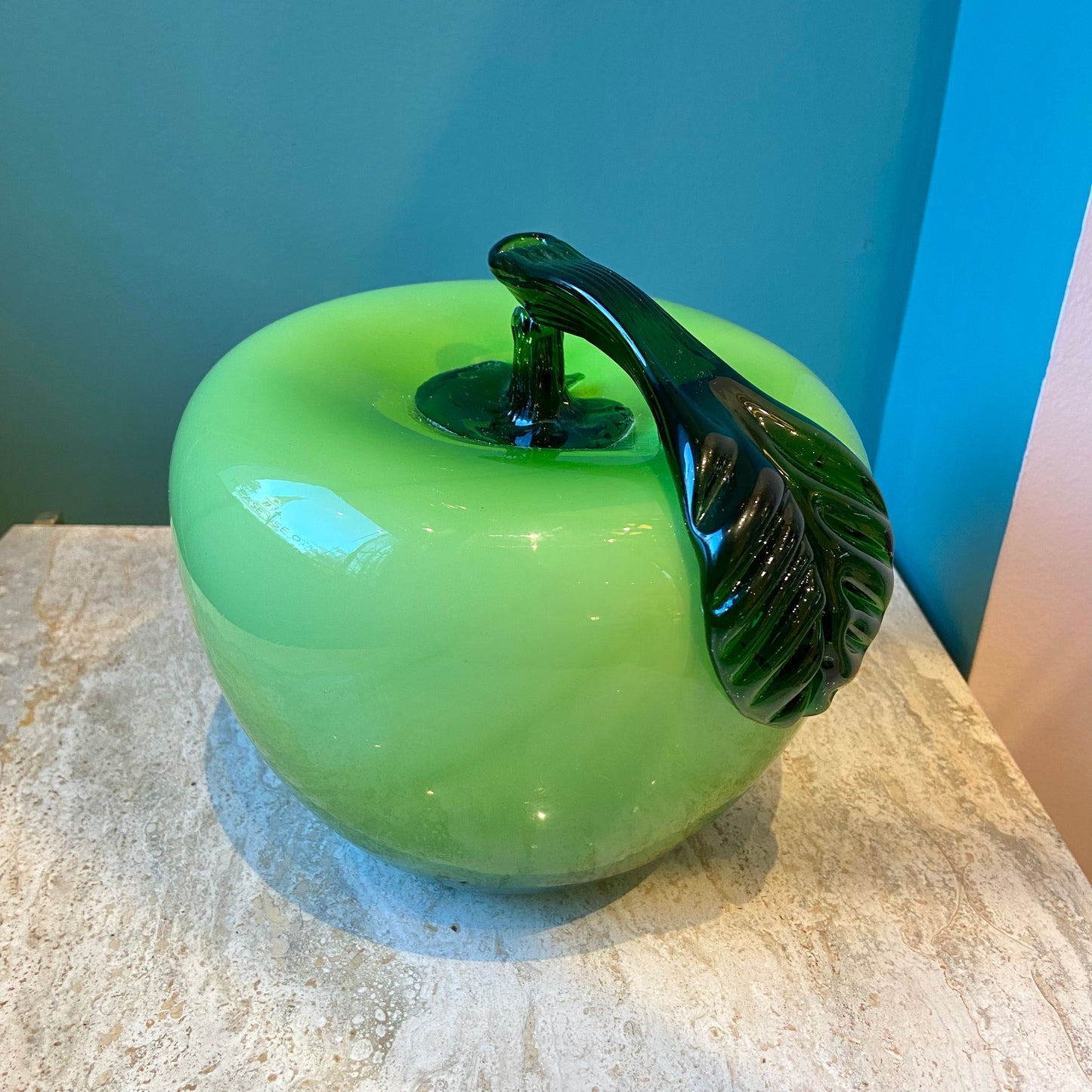XL Vintage Art Glass Apple Sculpture