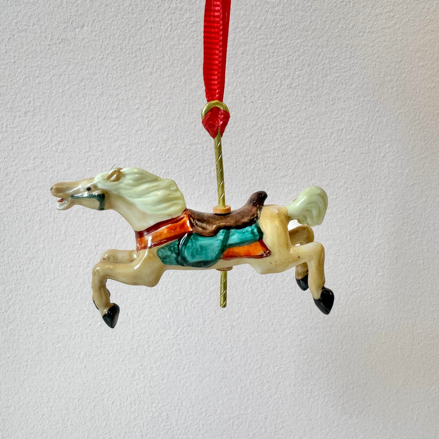 Vintage Carousel Horse Ornament in Box #3