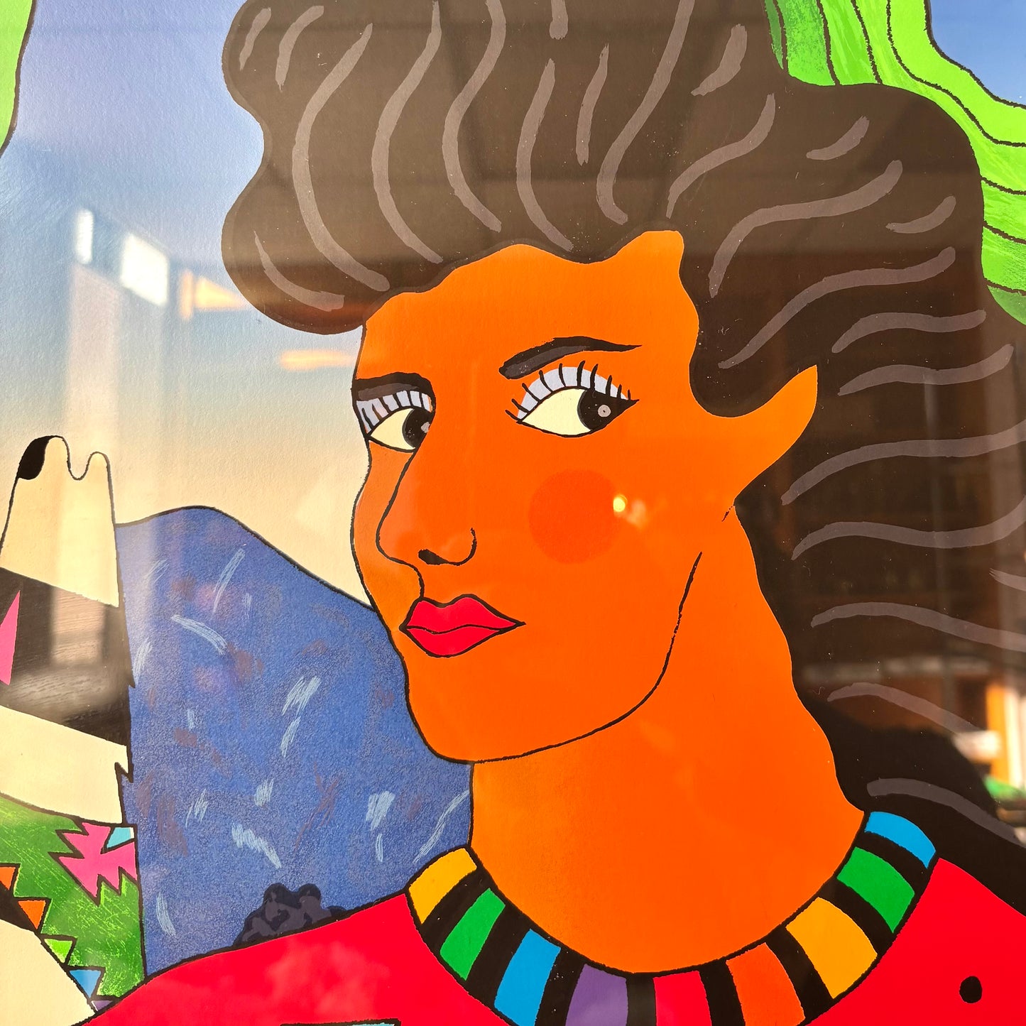 Vintage Large Framed Limited Edition Signed and Numbered Serigraph by Tavlos