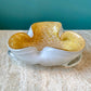 Vintage Hand Blown Murano Glass Gold Cased Ashtray/Catchall
