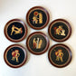Vintage Set of 6 Terracotta Ancient Greek Replica Wall Plates