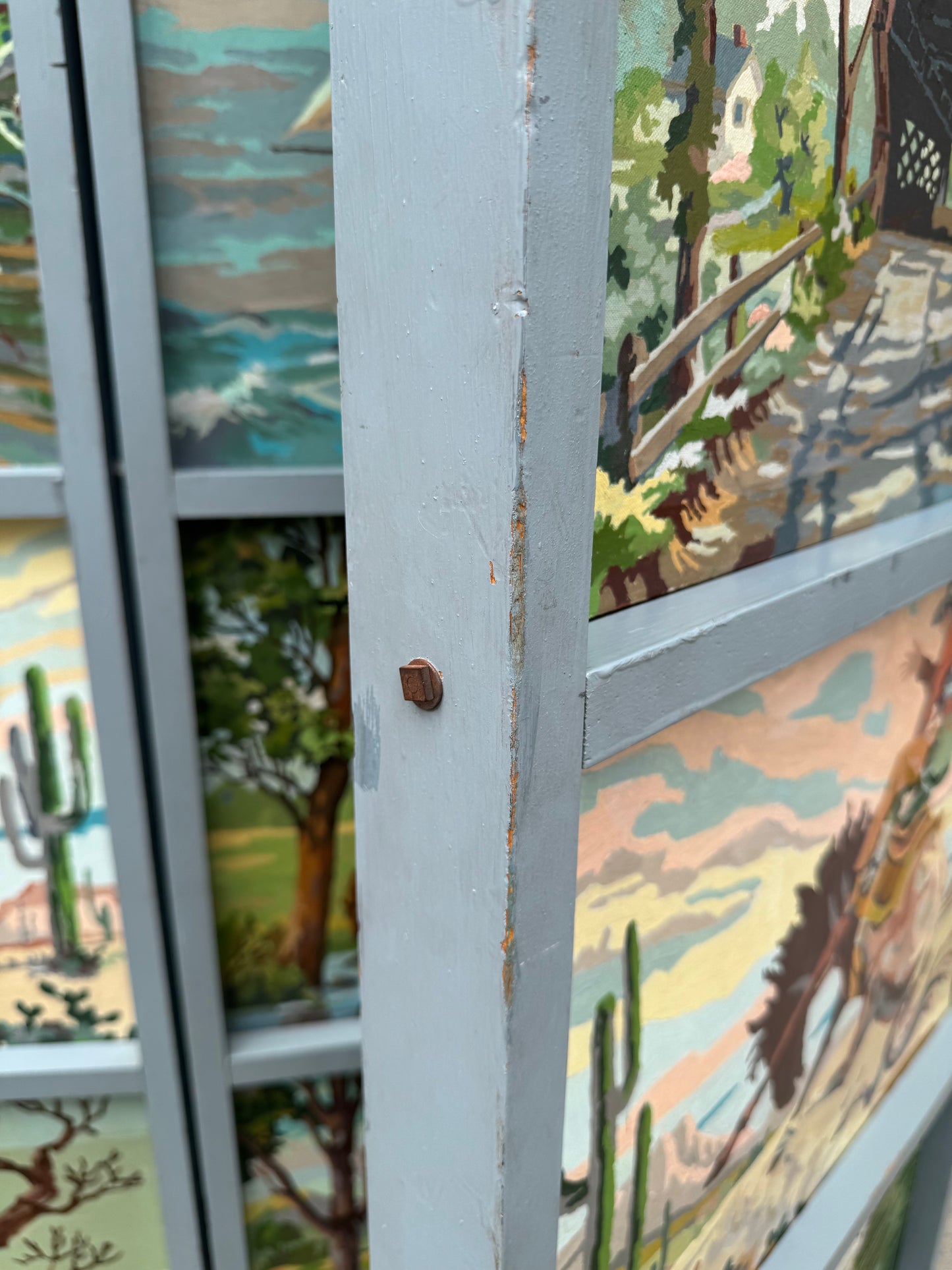 Vintage 1950's Original Paint by Numbers Screen/Room Divider