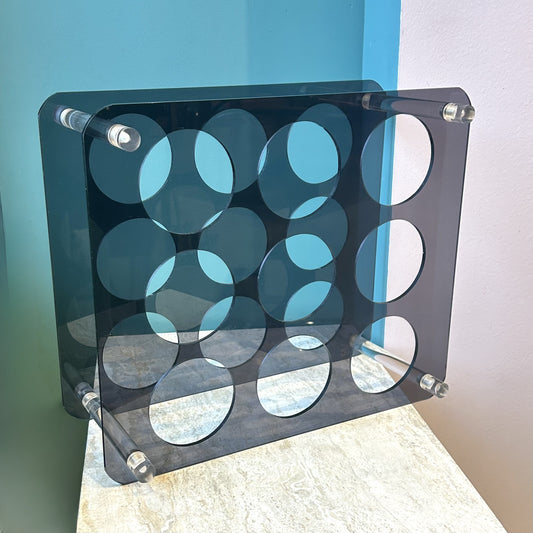 Vintage Lucite 9 Bottle Wine Rack