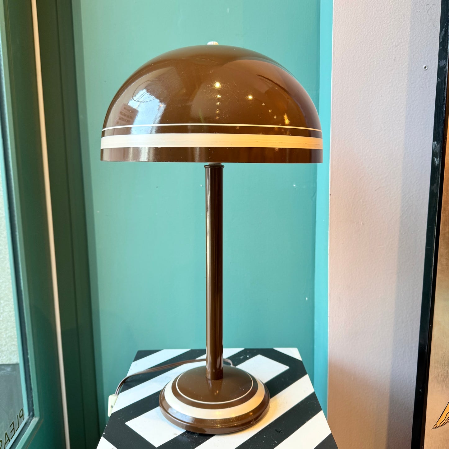 Vintage MCM Mushroom Dome Table Lamp