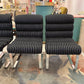 Set of Four 1970's Pace Collection Mariani Lugano Cantilever Dining Chairs in Black/White Stripe