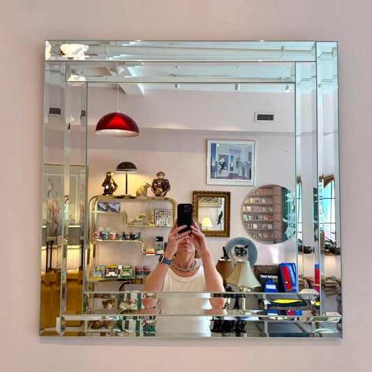 Vintage Square Beveled Edge Mirror by Carolina Mirror Co