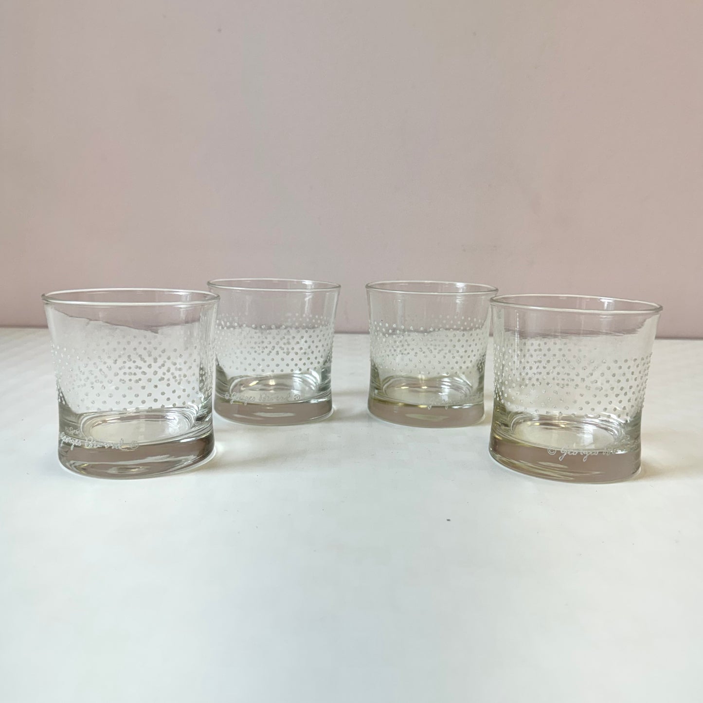 Vintage Mid-Century Georges Briard Textured Dot Rocks Glasses- Set of 4