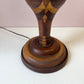 Mid Century Turned Mixed Wood Lamp W/Shade