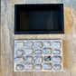White Marbled Resin Box with Decorative Gem Lid