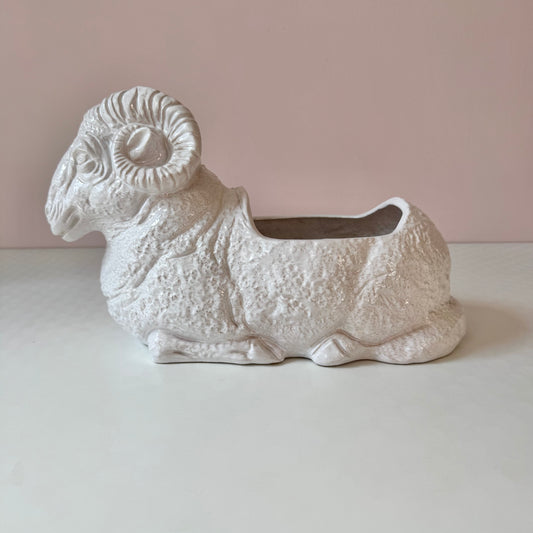Vintage Italian Ceramic Ram Planter