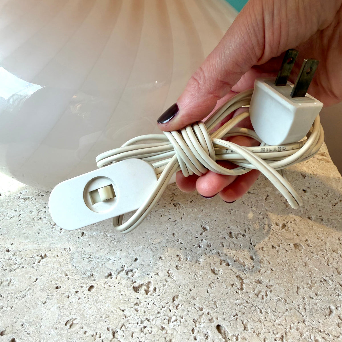 Extra Large Vintage Blush Pink Murano Mushroom Lamp
