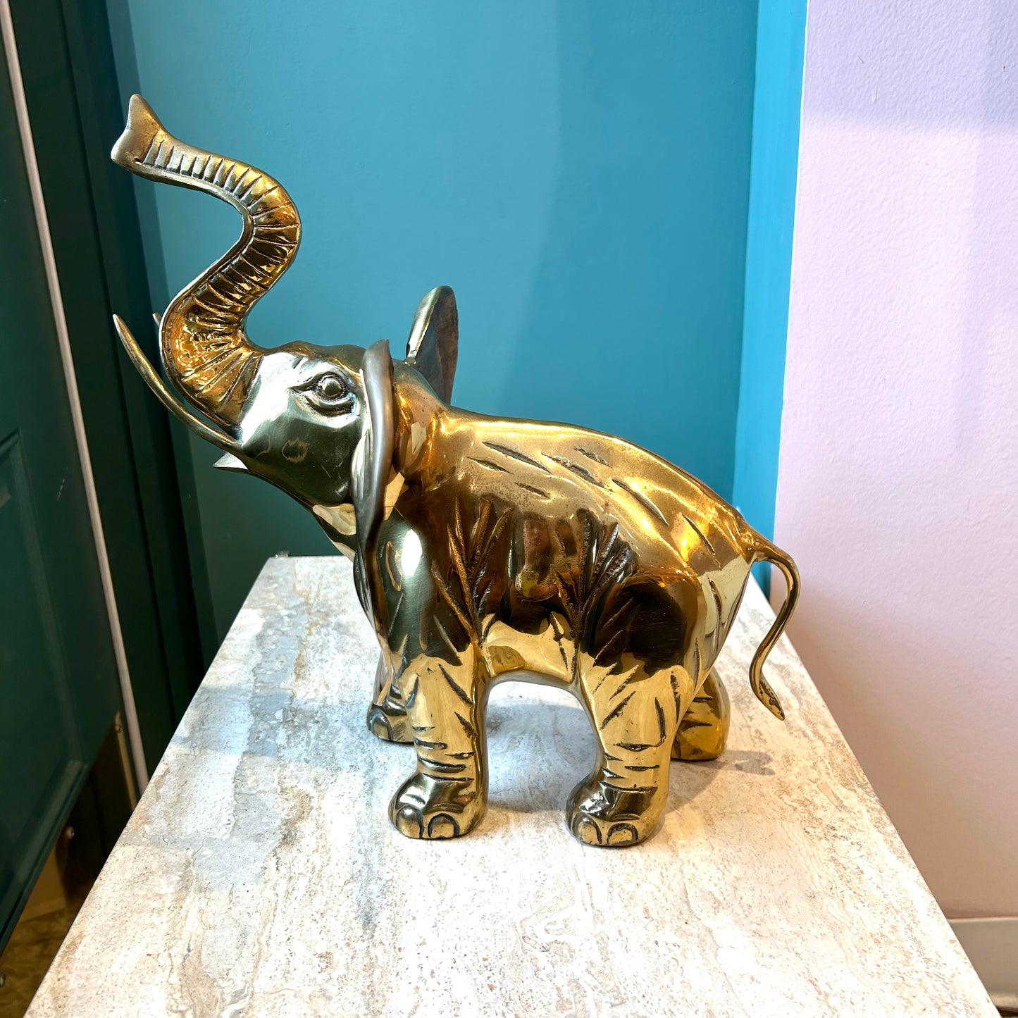 Vintage Brass Elephant Statue