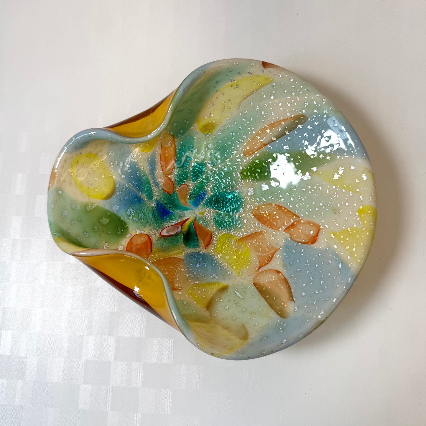 Vintage Yellow Tutti Frutti Murano Glass Bowl
