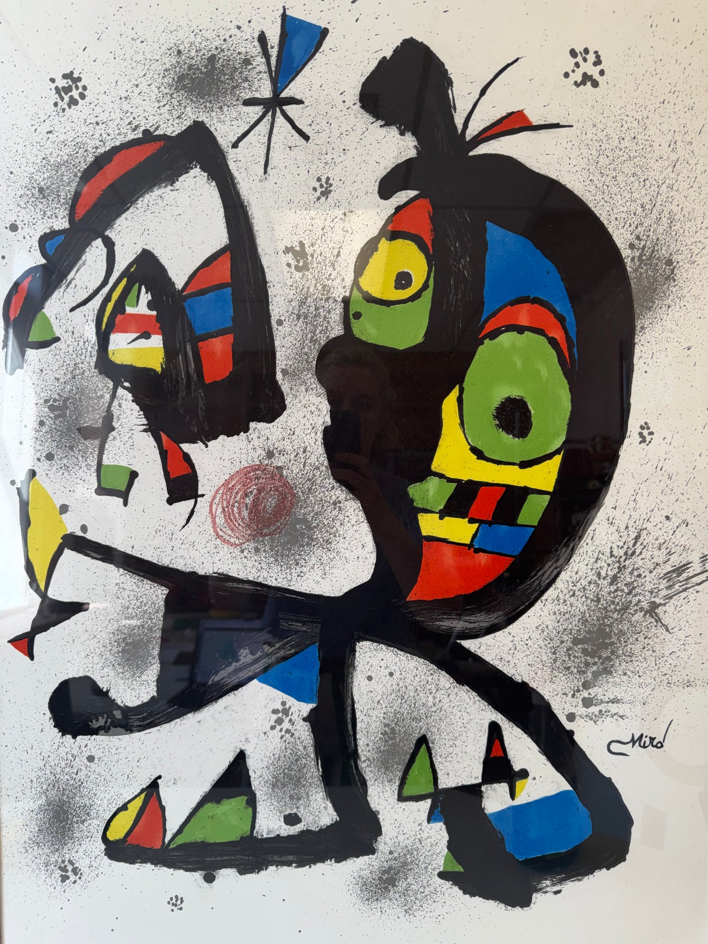 Vintage Framed "Fundació Joan Miro" Exhibition Poster