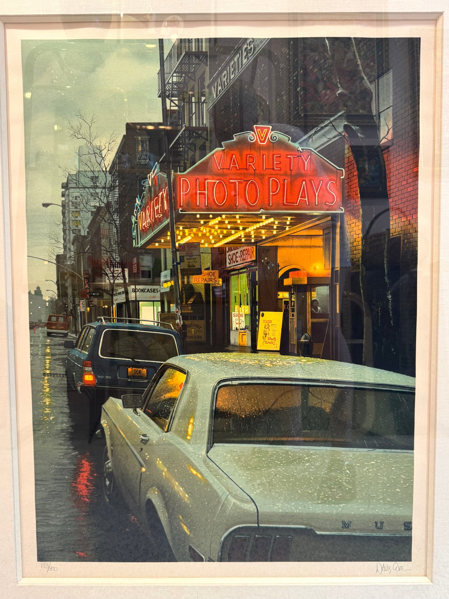 Vintage 1983 Signed Limited Edition Lithograph Titled "Variety Photoplays" by Davis Cone