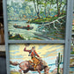 Vintage 1950's Original Paint by Numbers Screen/Room Divider