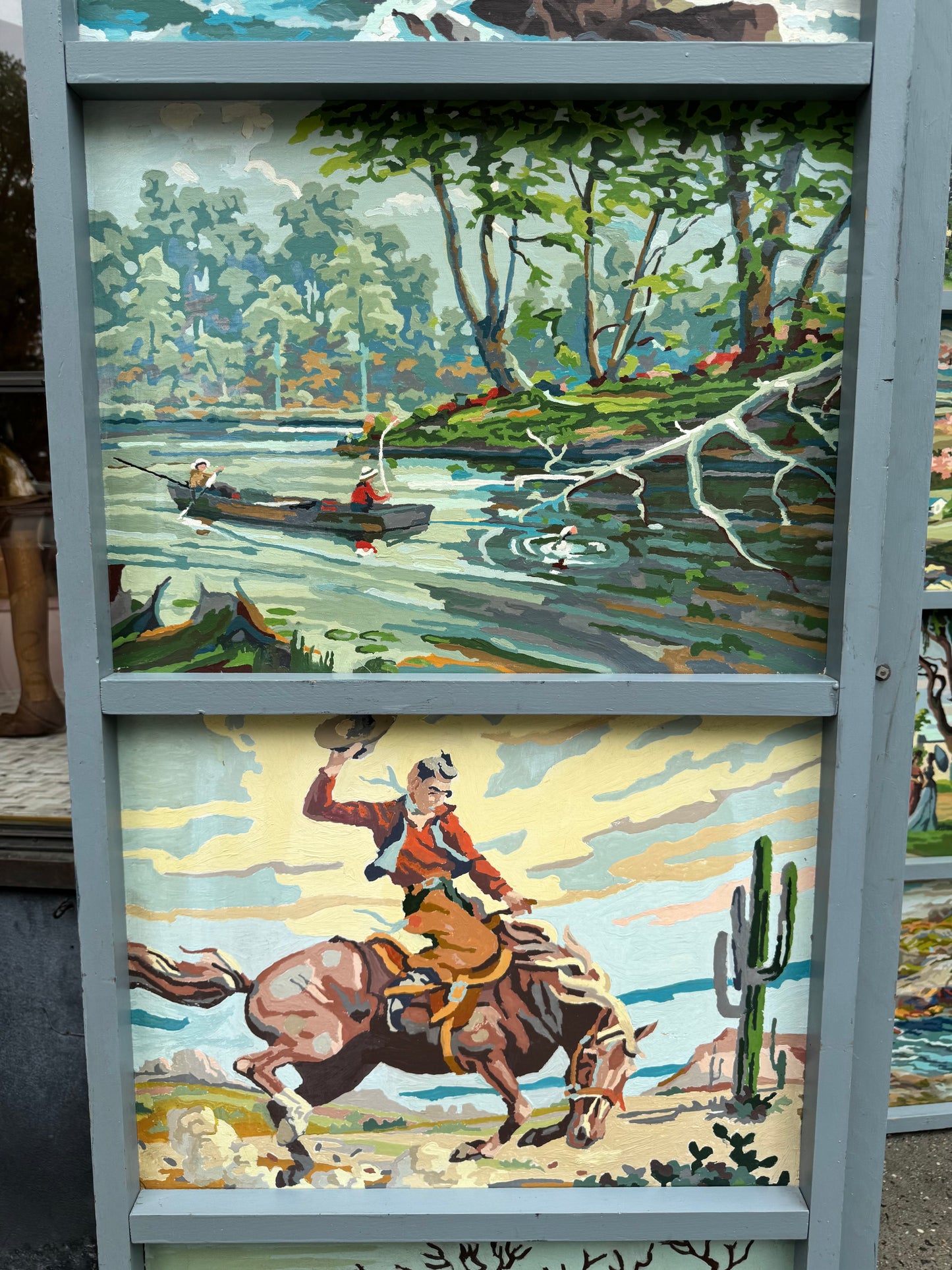 Vintage 1950's Original Paint by Numbers Screen/Room Divider