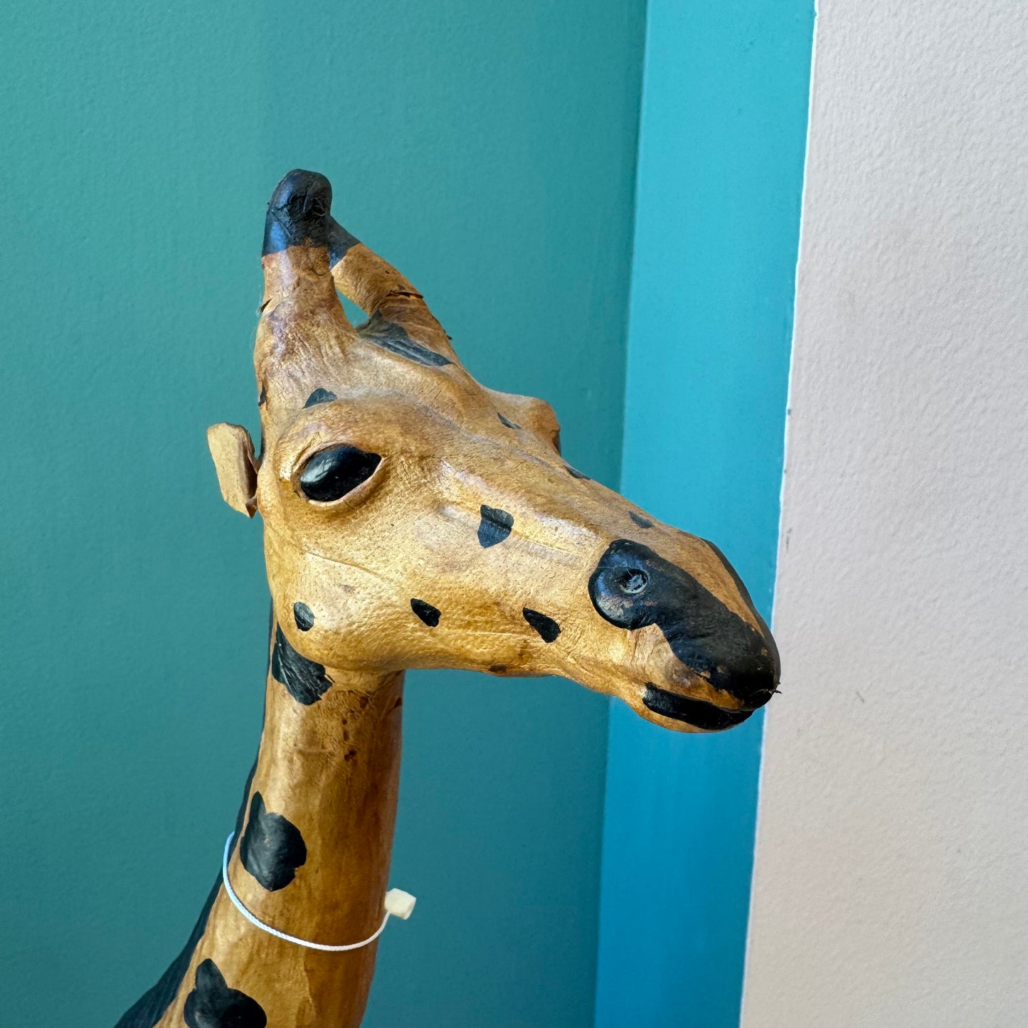 Vintage Leather Giraffe Statue
