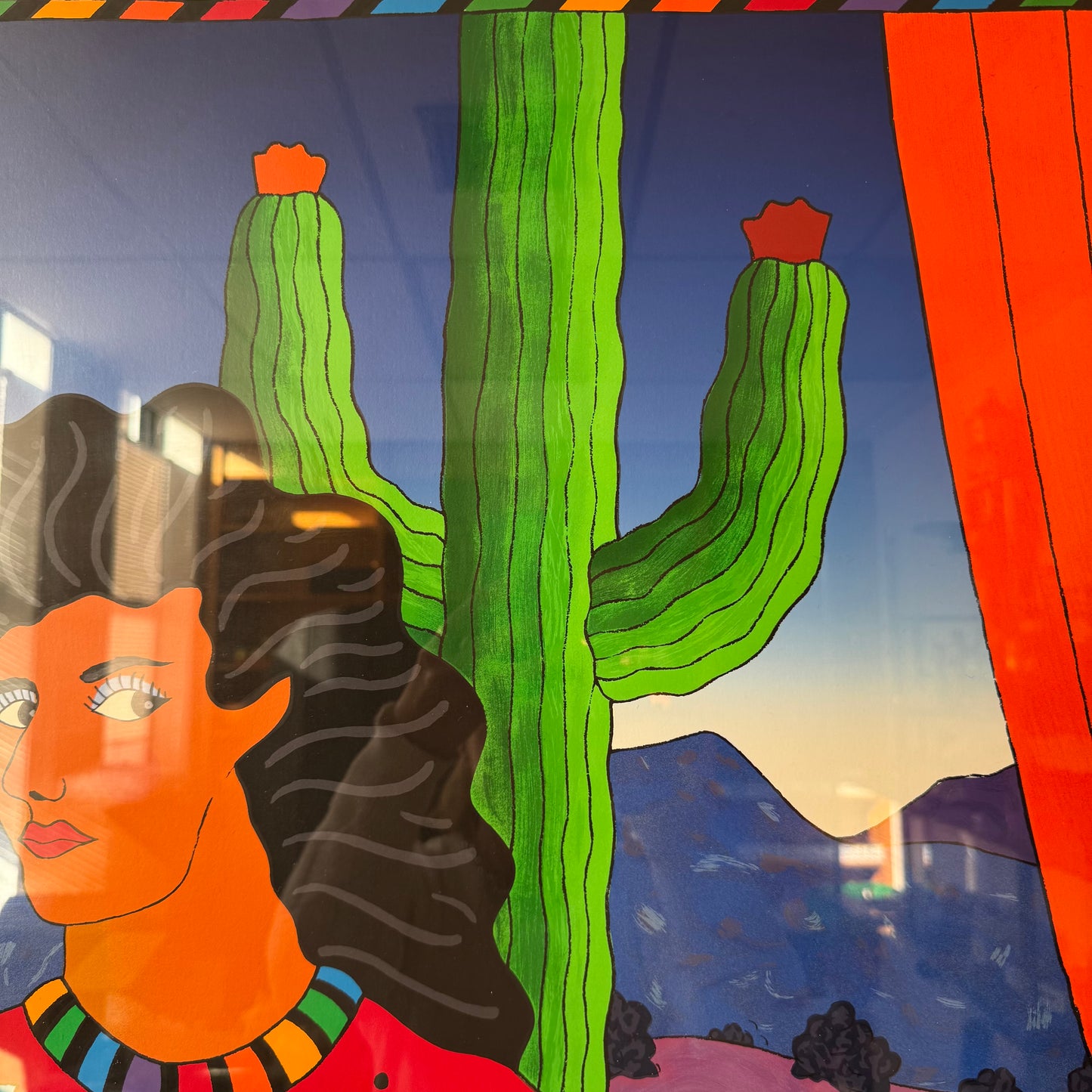 Vintage Large Framed Limited Edition Signed and Numbered Serigraph by Tavlos