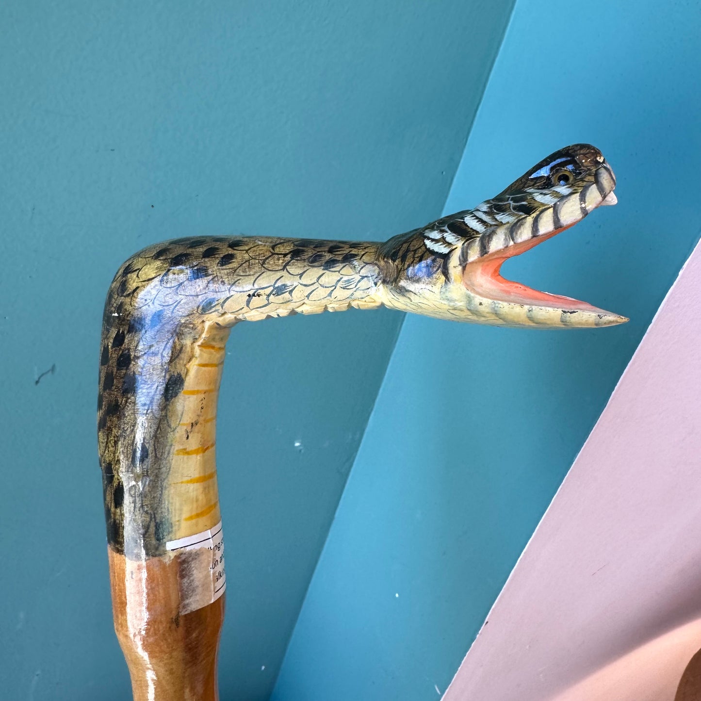 Vintage Folk Art Rattlesnake Walking Stick Cane