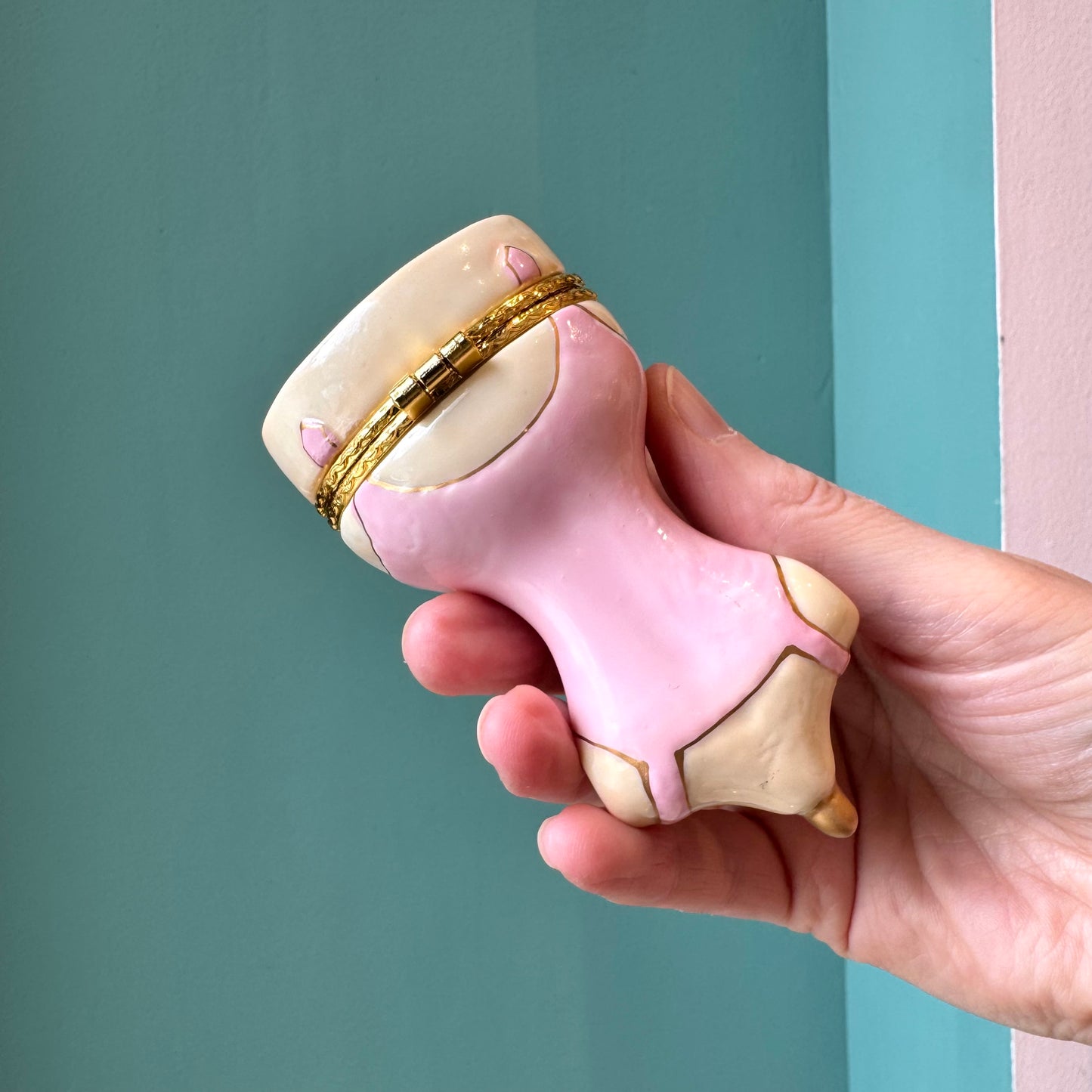 Pink Dress Mannequin Hand Painted Trinket Box