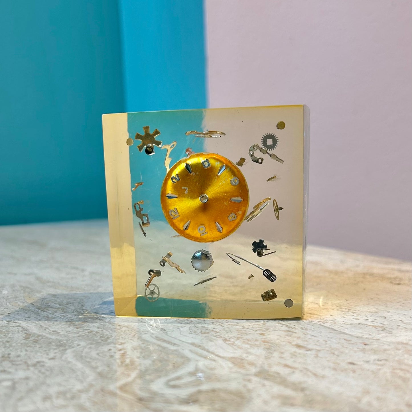 Vintage Pierre Giraudon Style Deconstructed Clock Paperweight